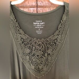 Torrid Olive Green Embroidered Summer Tunic Size 3x